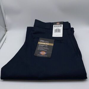Dickies Men's Loose Fit Double Knee Twill Navy Work Pants 30 Waist x 30 Leg